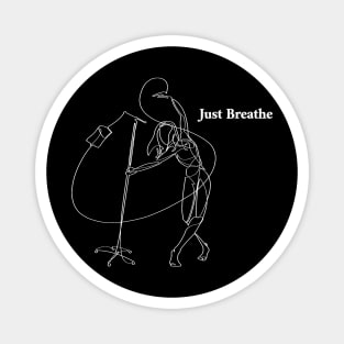 Just Breathe White Print Magnet